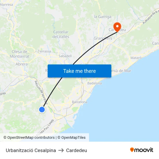 Urbanització Cesalpina to Cardedeu map