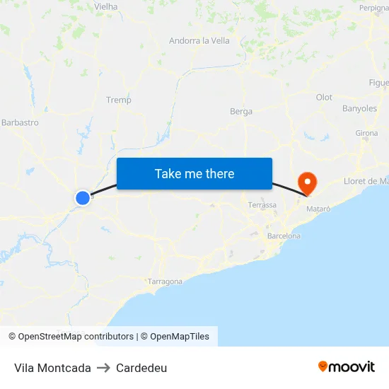 Vila Montcada to Cardedeu map