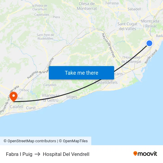 Fabra I Puig to Hospital Del Vendrell map