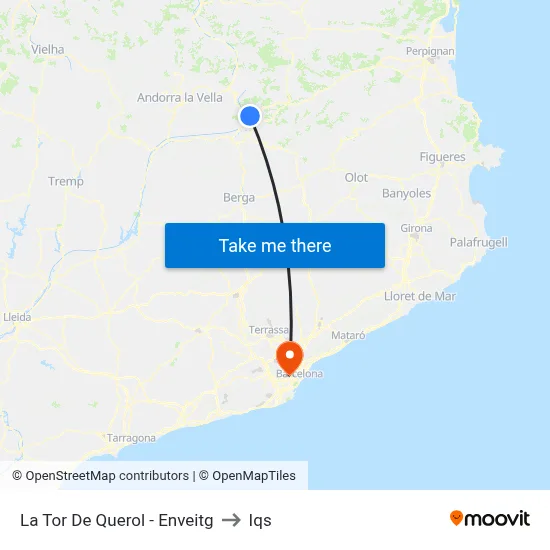 La Tor De Querol - Enveitg to Iqs map