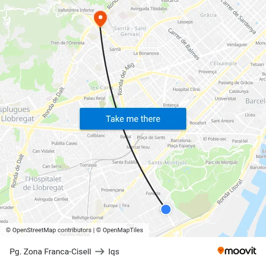 Pg. Zona Franca-Cisell to Iqs map