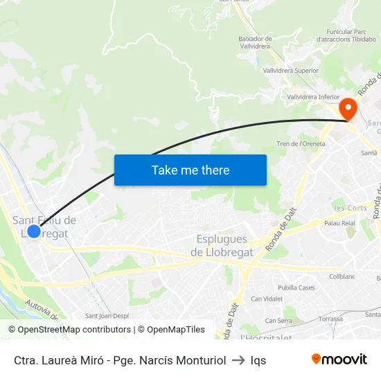 Ctra. Laureà Miró - Pge. Narcís Monturiol to Iqs map