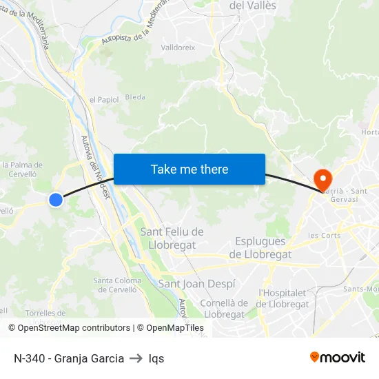 N-340 - Granja Garcia to Iqs map