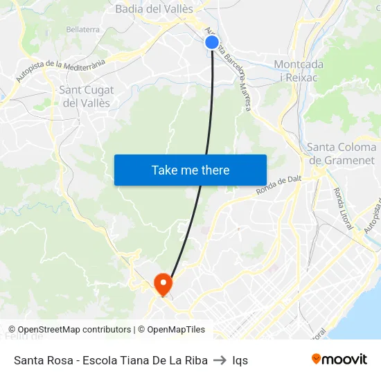 Santa Rosa - Escola Tiana De La Riba to Iqs map
