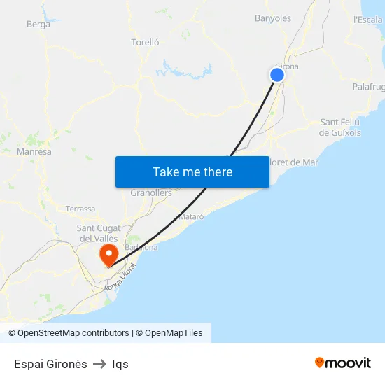 Espai Gironès to Iqs map