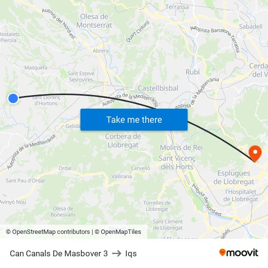 Can Canals De Masbover 3 to Iqs map