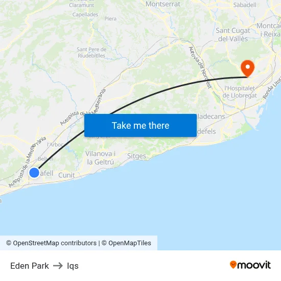Eden Park to Iqs map