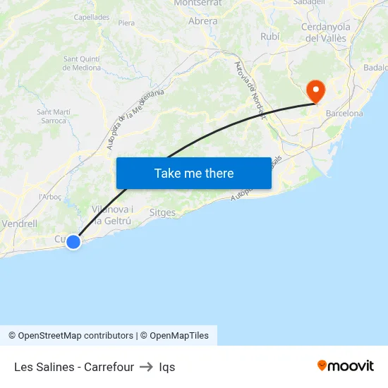 Les Salines - Carrefour to Iqs map