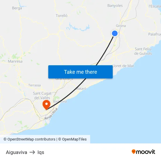 Aiguaviva to Iqs map