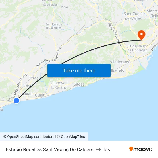 Estació Rodalies Sant Vicenç De Calders to Iqs map