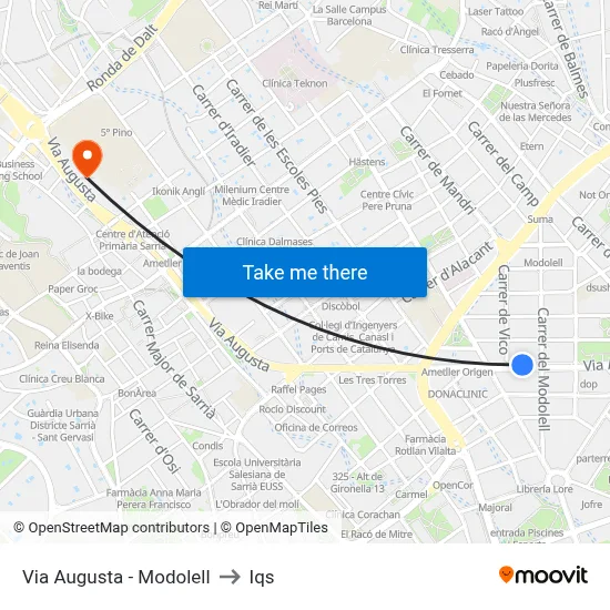 Via Augusta - Modolell to Iqs map