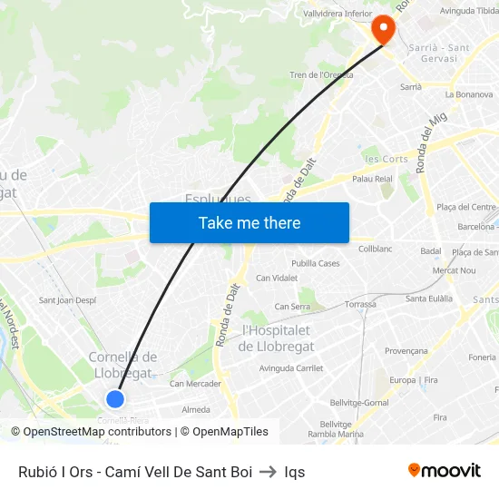 Rubió I Ors - Camí Vell De Sant Boi to Iqs map