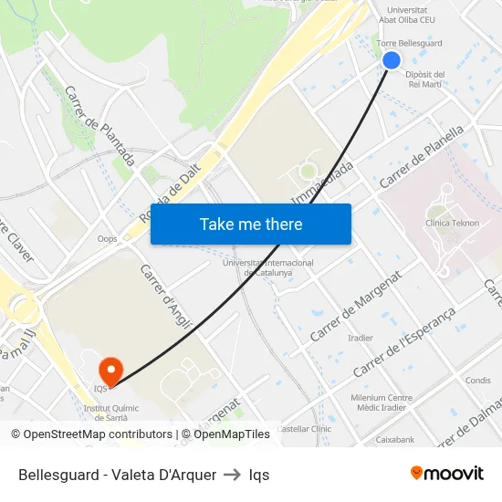 Bellesguard - Valeta D'Arquer to Iqs map