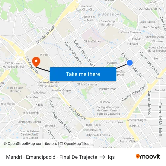 Mandri - Emancipació - Final De Trajecte to Iqs map