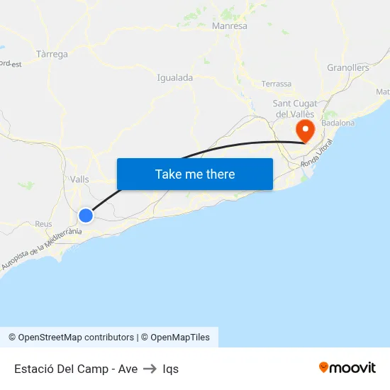 Estació Del Camp - Ave to Iqs map