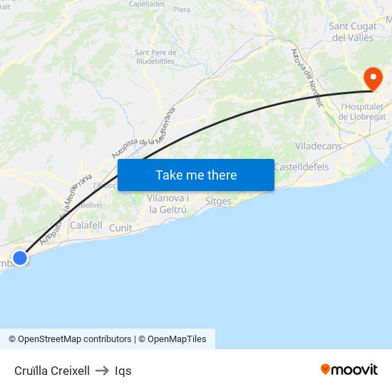 Cruïlla Creixell to Iqs map