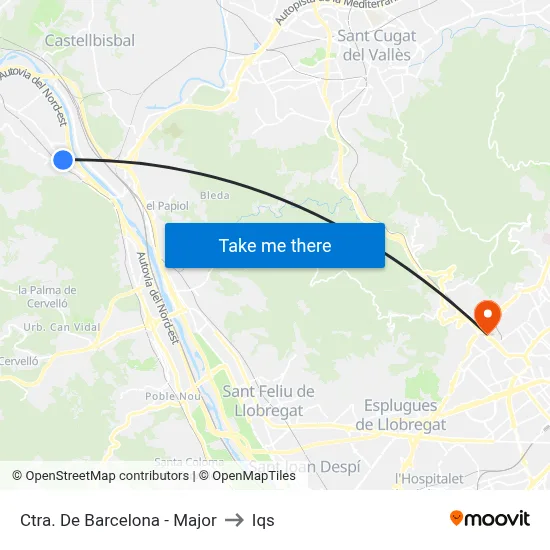 Ctra. De Barcelona - Major to Iqs map