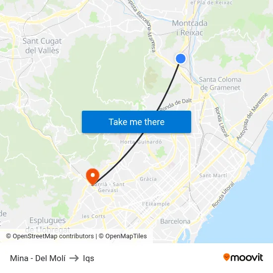 Mina - Del Molí to Iqs map