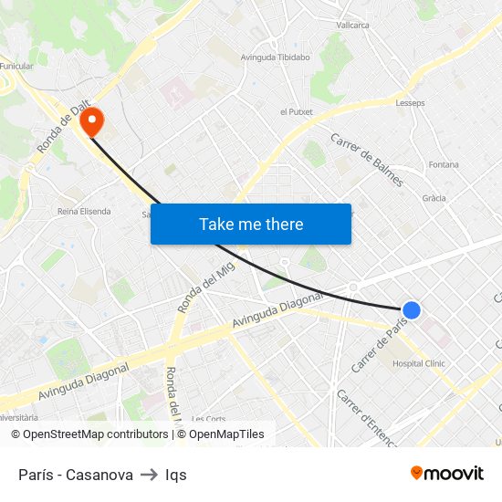 París - Casanova to Iqs map