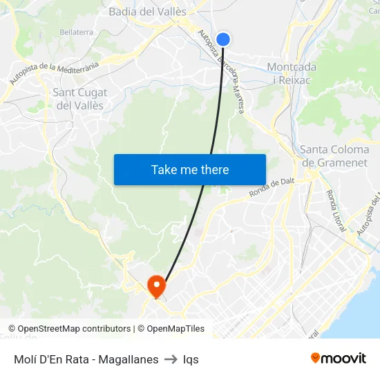 Molí D'En Rata - Magallanes to Iqs map