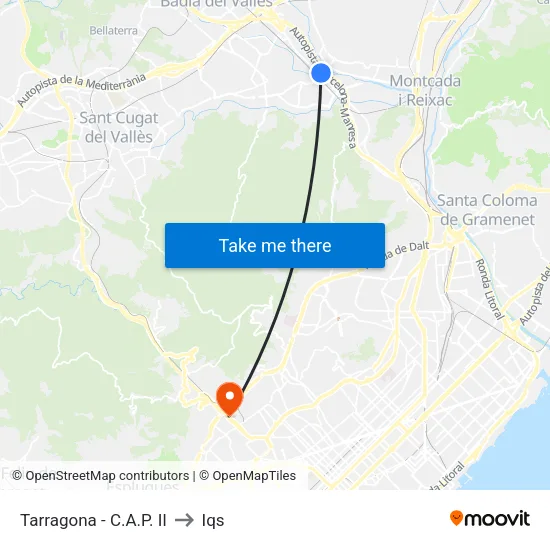 C.A.P. Cerdanyola-Ripollet to Iqs map