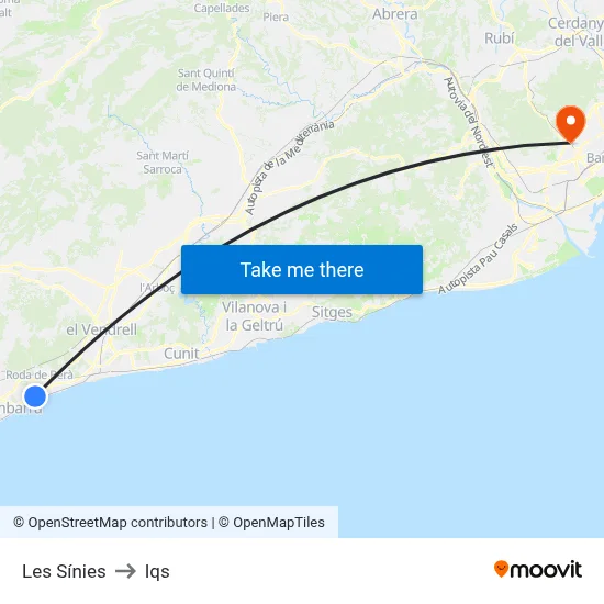 Les Sínies to Iqs map