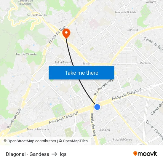 Diagonal - Gandesa to Iqs map