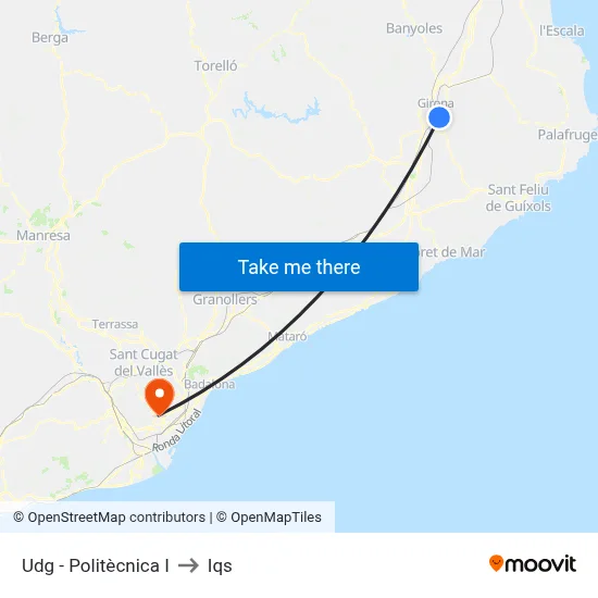 Udg - Politècnica I to Iqs map
