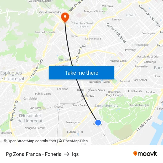 Pg Zona Franca - Foneria to Iqs map