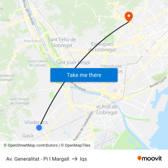 Av. Generalitat - Pi I Margall to Iqs map