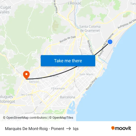 Marquès De Mont-Roig - Ponent to Iqs map