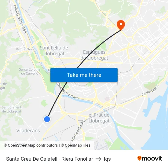 Santa Creu De Calafell - Riera Fonollar to Iqs map