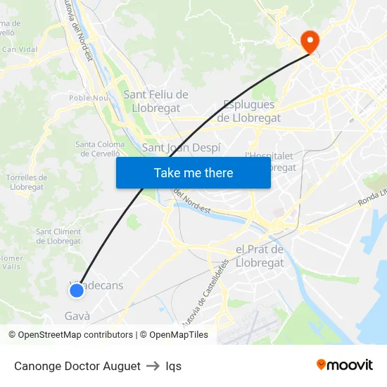 Canonge Doctor Auguet to Iqs map