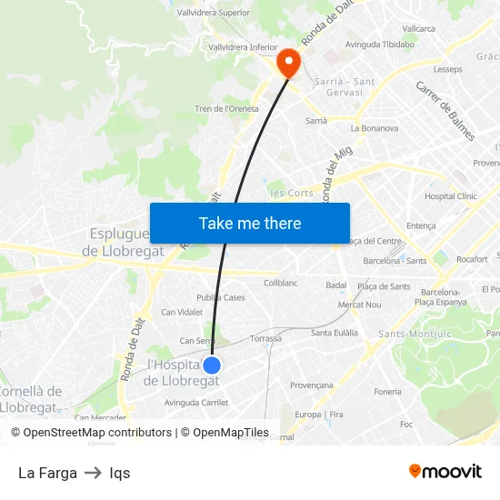 La Farga to Iqs map