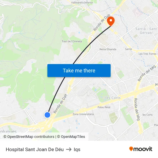 Hospital Sant Joan De Déu to Iqs map