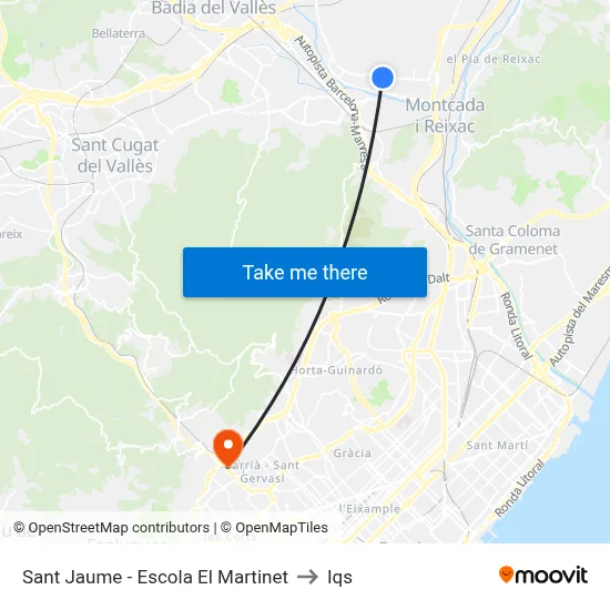 Sant Jaume - Escola El Martinet to Iqs map