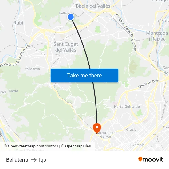 Bellaterra to Iqs map