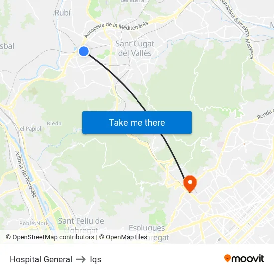 Hospital General to Iqs map