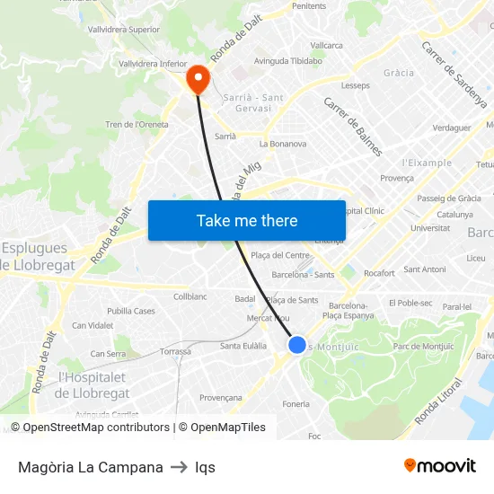 Magòria La Campana to Iqs map