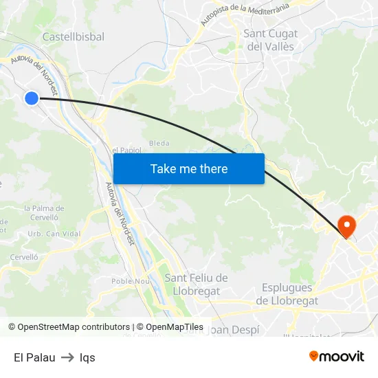 El Palau to Iqs map