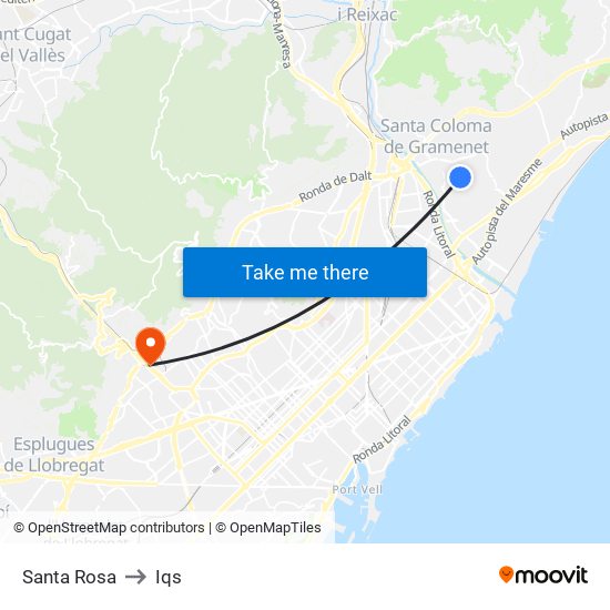 Santa Rosa to Iqs map