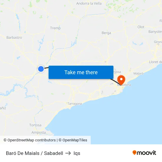 Baró De Maials / Sabadell to Iqs map