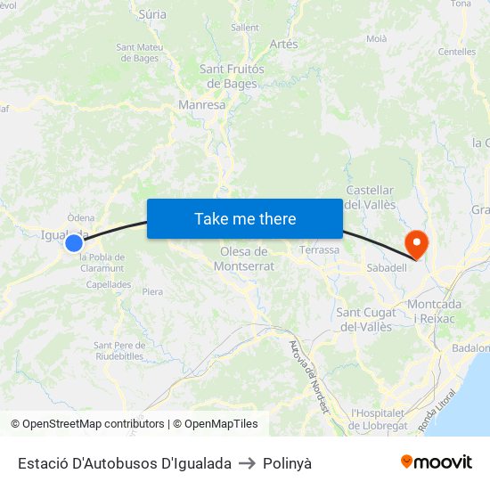 Estació D'Autobusos D'Igualada to Polinyà map