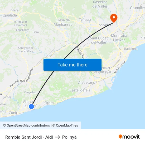 Rambla Sant Jordi - Aldi to Polinyà map