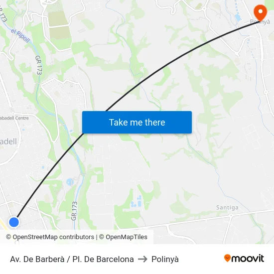 Av. De Barberà / Pl. De Barcelona to Polinyà map