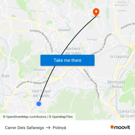 Carrer Dels Safareigs to Polinyà map