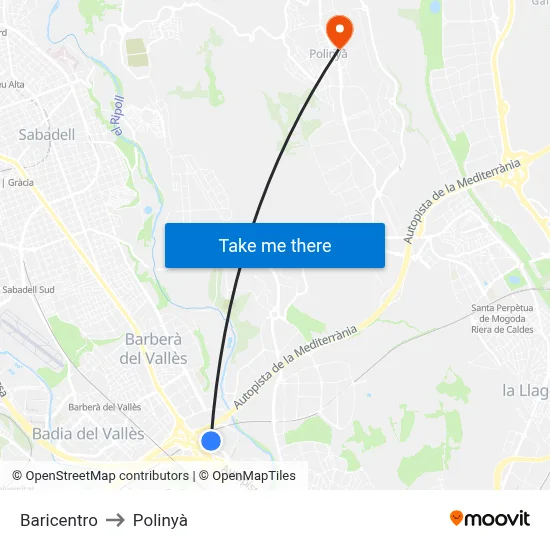 Baricentro to Polinyà map