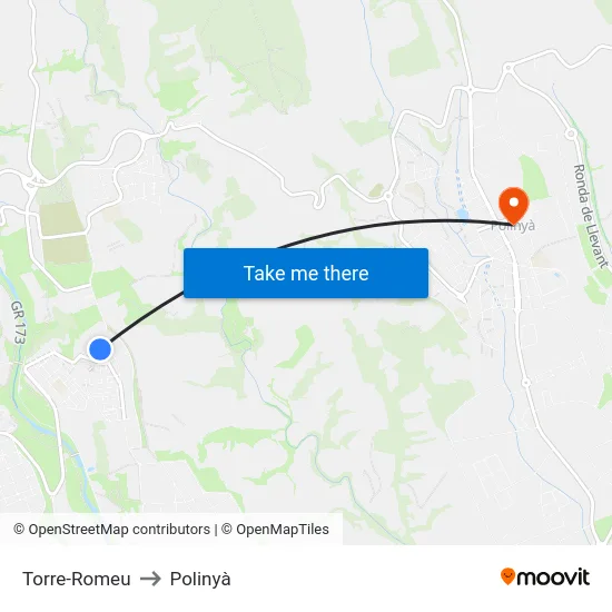 Torre-Romeu to Polinyà map
