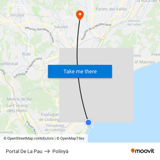 Portal De La Pau to Polinyà map