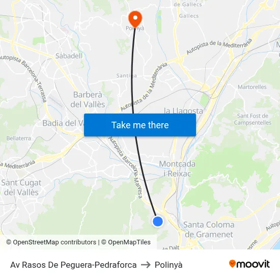 Av Rasos De Peguera-Pedraforca to Polinyà map